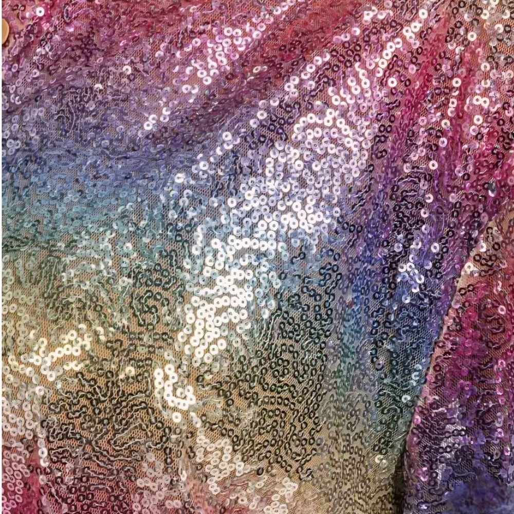 CH8 NWT Main Strip Multicolor Sequin Pantsuit Blouse Flare Leg 2 Pc Sm Md Lg - Picture 4 of 11